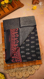 Black Contemporary Handblocked Pure Mul Cotton Saree