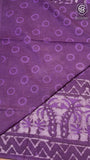 Purple Floral Handblocked Pure Cotton Saree
