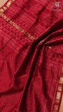 Red Geometric Handblocked Pure Maheshwari Cotton Sarees