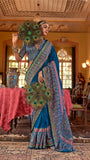 Blue Contemporary Banarasi Crepe Silk Saree