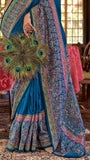 Blue Contemporary Banarasi Crepe Silk Saree