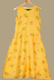 Yellow Floral Mogra Chanderi Ready-to-Wear Kurti