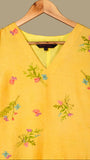 Yellow Floral Mogra Chanderi Ready-to-Wear Kurti
