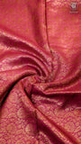 Brown & Pink Pure Crepe Chiffon Banarasi Silk Saree