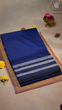 Blue & Silver Handloom Narayanpet Silk Cotton Saree
