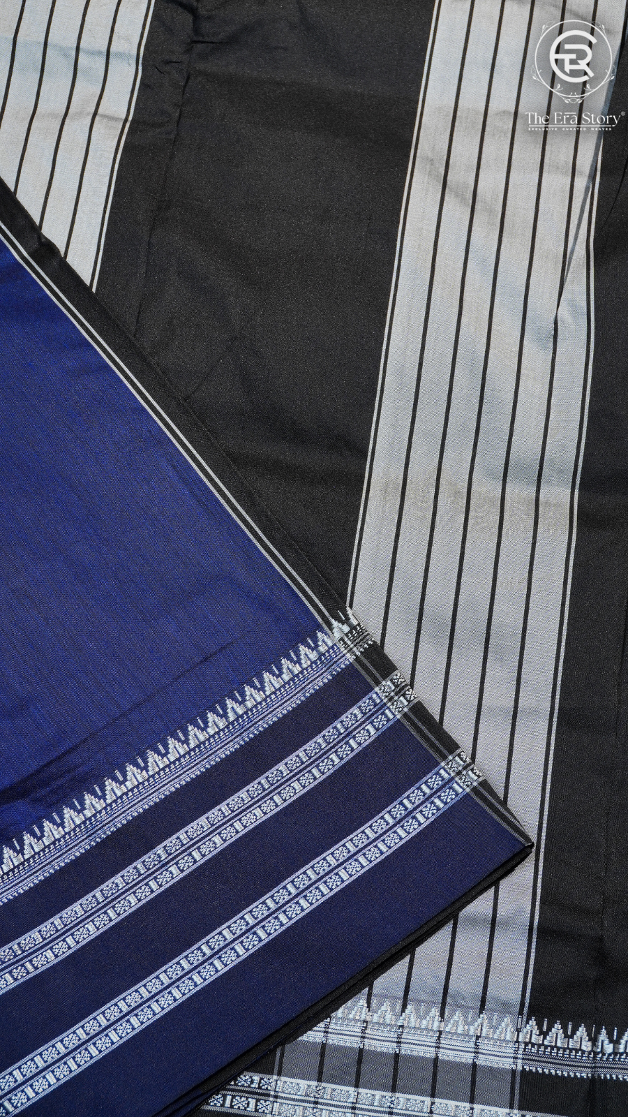 Blue & Silver Handloom Narayanpet Silk Cotton Saree