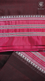 Maroon Pink & Silver Handloom Narayanpet Silk Cotton Saree