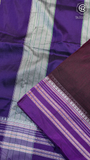 Brown Violet  & Silver Handloom Narayanpet Silk Cotton Saree