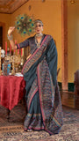 Grey Contemporary Banarasi Crepe Silk Saree