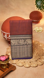 Brick Brown Elephant & Peacock Border Handloom Narayanpet Cotton Saree