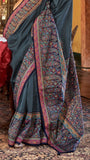 Grey Contemporary Banarasi Crepe Silk Saree