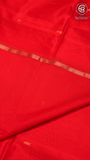 Red Arrow Zari Butta Handloom Pure Maheshwari Silk Saree