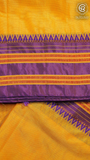 Yellow & Violet Handloom Narayanpet Silk Cotton Saree
