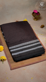 Brown & Silver Handloom Narayanpet Silk Cotton Saree