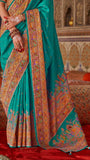Forest Green Butta Contemporary Banarasi Crepe Silk Saree