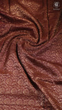 Peach & Brown Pure Crepe Chiffon Banarasi Silk Saree