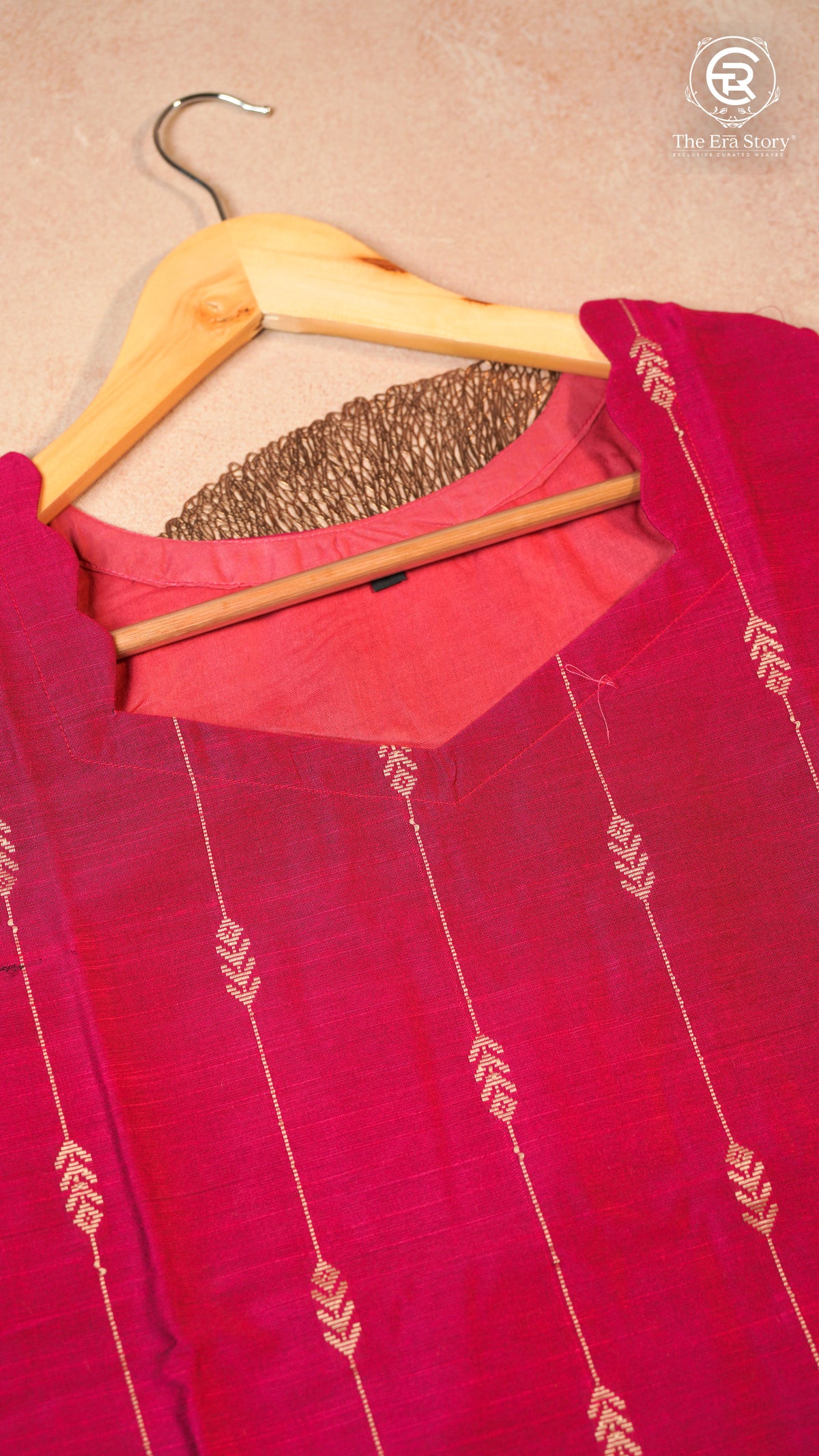 Pink Raw Silk Ready-to-Wear Kurti