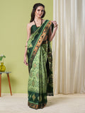 Shades of Green Pochampally Soft Silk Saree