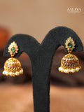 Aalaya Emerald Radiance Pearl Jhumka Earrings