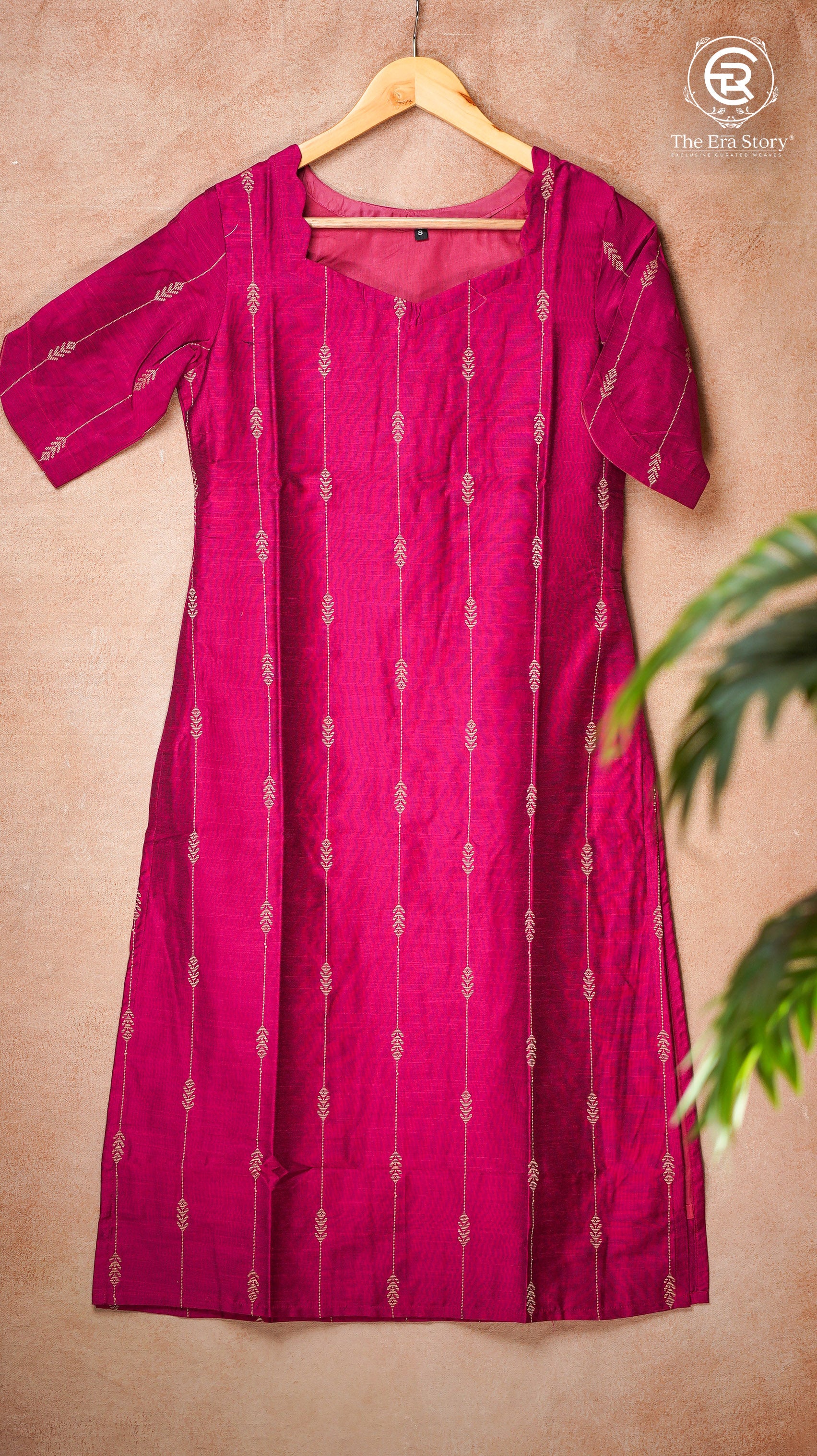 Pink Raw Silk Ready-to-Wear Kurti