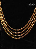 Aalaya Antique Ruby Gold Beaded Heritage Necklace