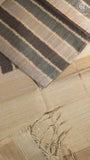 Grey and Beige Kantha Matka Tussar Silk Saree
