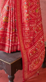Red Patola Contemporary Banarasi Crepe Silk Saree