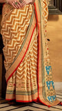 Yellow Leheriya Patola Contemporary Banarasi Crepe Silk Saree ERA04YLW