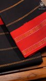 Black & Red Handloom Sungadi Pure Cotton Saree