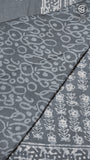 Grey Floral Handblocked Pure Cotton Saree