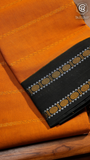 Yellow & Black Handloom Sungadi Pure Cotton Saree