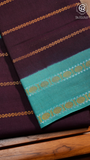Maroon & Turquoise Green Handloom Sungadi Pure Cotton Saree