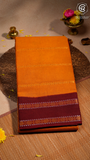 Yellow & Brown Handloom Sungadi Pure Cotton Saree