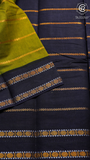 Olive Green & Blue Handloom Sungadi Pure Cotton Saree