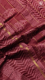Maroon Floral Handblocked Pure Maheshwari Cotton Sarees