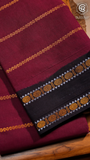 Maroon & Black Handloom Sungadi Pure Cotton Saree