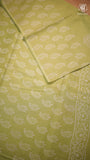 Pale Green Floral Handblocked Pure Mul Cotton Saree