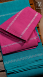 Blue Line Patterned Sungadi Pure Cotton Saree