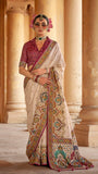White Butta Contemporary Banarasi Crepe Silk Saree