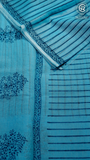 Blue Kota Doria Summer Cotton Saree