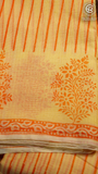 Yellow & Orange Kota Doria Summer Cotton Saree