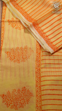 Yellow & Orange Kota Doria Summer Cotton Saree