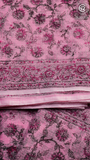 Pink & Magenta Floral Kota Doria Summer Cotton Saree