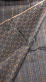 Grey Floral Border Kantha Matka Tussar Silk Saree