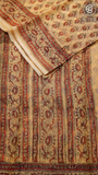 Yellow & Maroon Floral Kota Doria Summer Cotton Saree