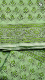 Mild Green Floral Kota Doria Summer Cotton Saree