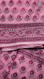 Pink Maroon Floral Kota Doria Summer Cotton Saree
