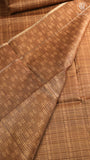 Brown Floral Border Kantha Matka Tussar Silk Saree