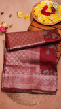 Red and Gold Zari Weaved Floral Banarasi Silk Saree