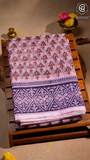 Lavender Purple Floral Kota Doria Summer Cotton Saree